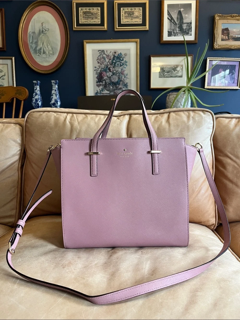 kate spade Mauve Pink Leather Shoulder Tote